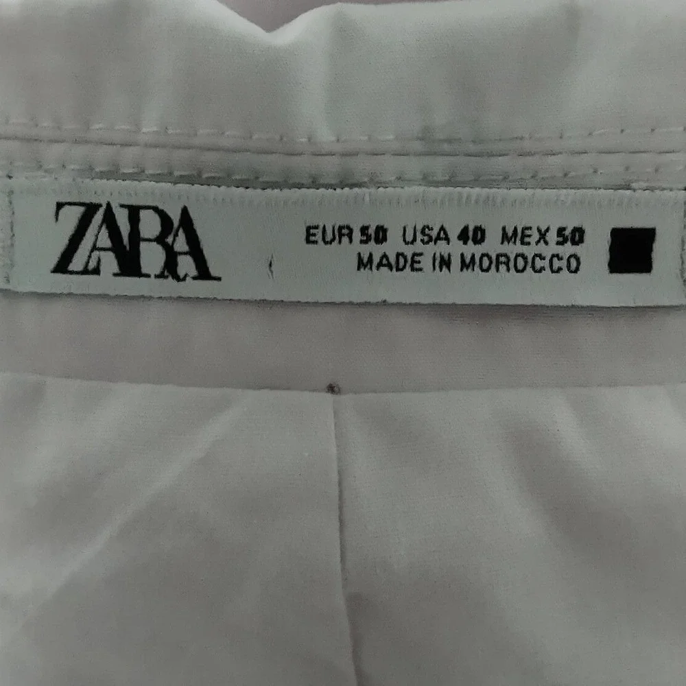 Zara Men's Blazer Suit Jacket 40 US 50 EUR Pale Pink Poplin Sportscoat Button Up